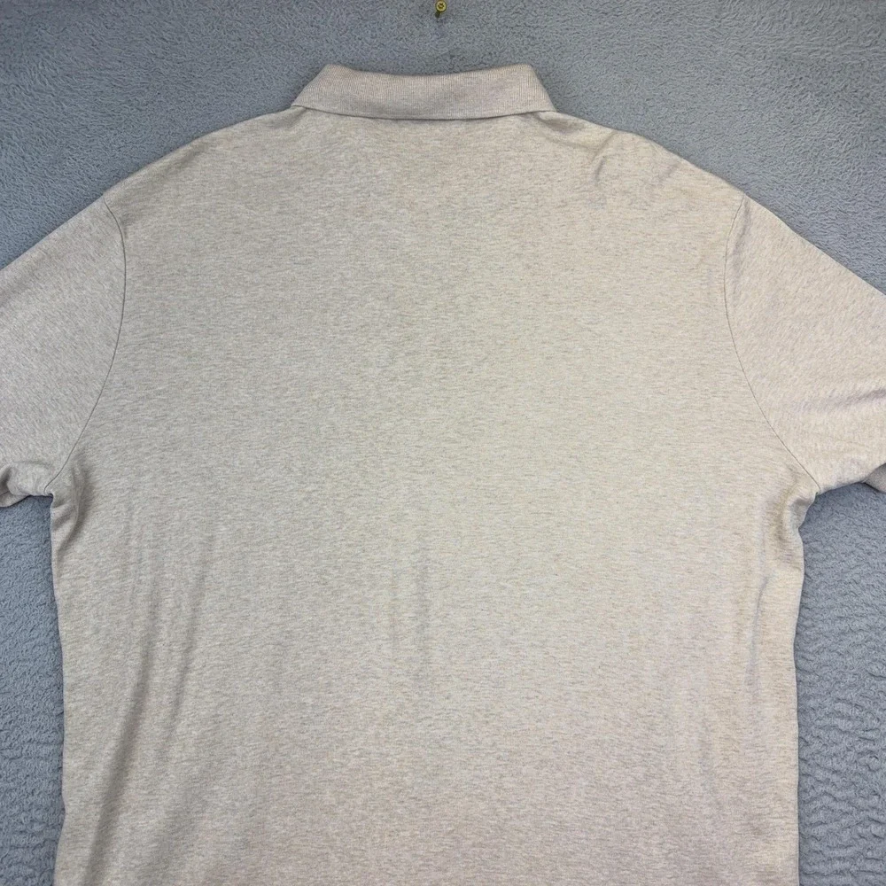 Polo Ralph Lauren Polo Shirt Mens Large Beige Cotton Short Sleeve Pony Logo